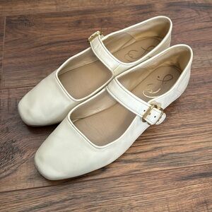 MOVING SALE! Sam Edelman Michaela Mary Jane Flats Ivory Leather